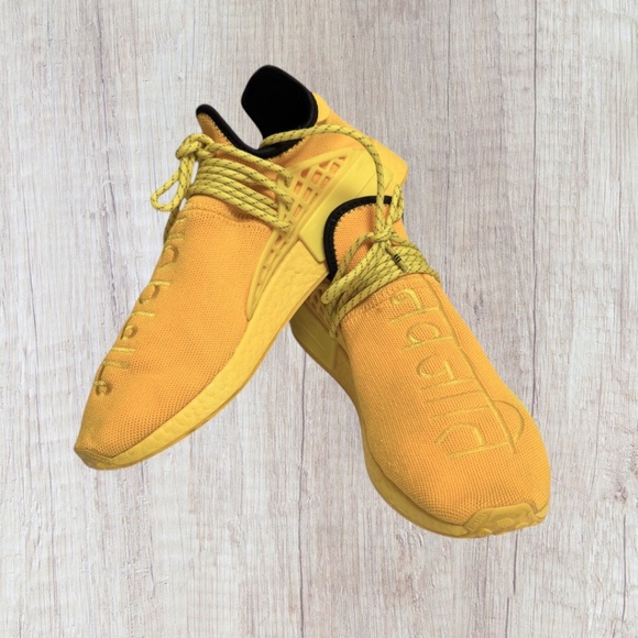 ADIDAS x Pharrell NMD Hu Human Race Yellow Sneakers Men's Size 11.5 - Picture 8 of 12